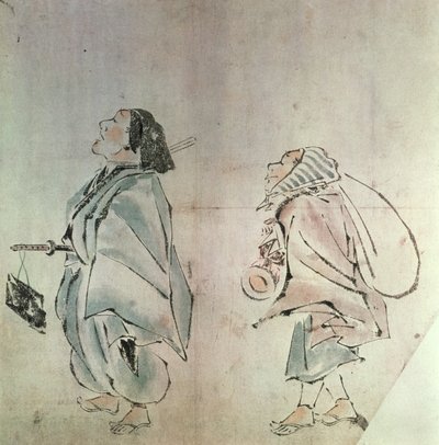 Samurai Being Followed by a Servant by Hanabusa Itcho